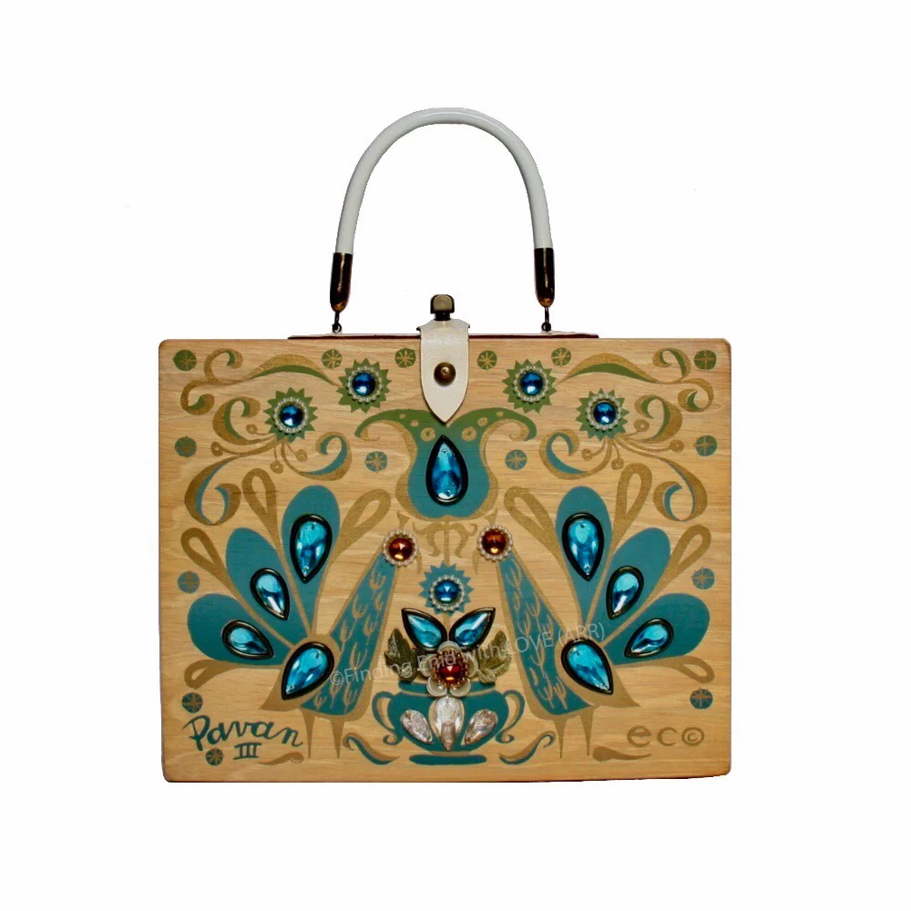 Finding Enid with LOVE - Pavan III Box Bag (aqua, gold, natural
